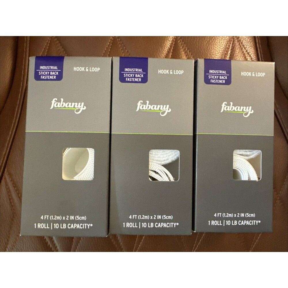 Fabany Hook & Loop 4 Ft X 2" Industrial Sticky Back Fastener White NEW LOT 3